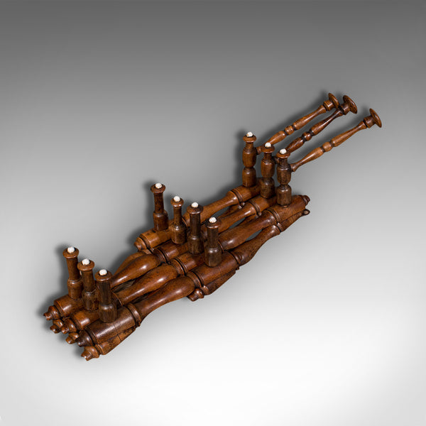 Antique Folding Coat Rack, Scottish, Beech, Hallway, Wall, Hat, Edwardian, 1910