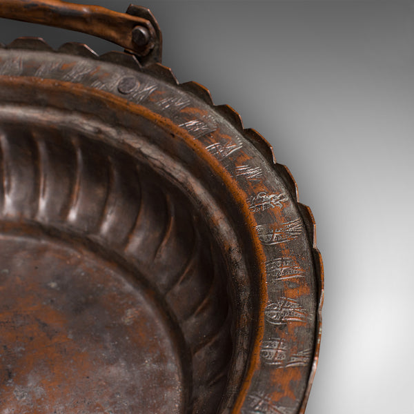 Antique Garden Trug, English, Copper, Basket, Decorative Planter, Victoria, 1880