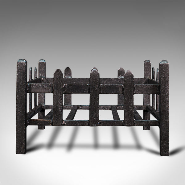 Antique Fireplace Grate, English, Cast Iron, Fire Basket, Late Victorian, C.1900