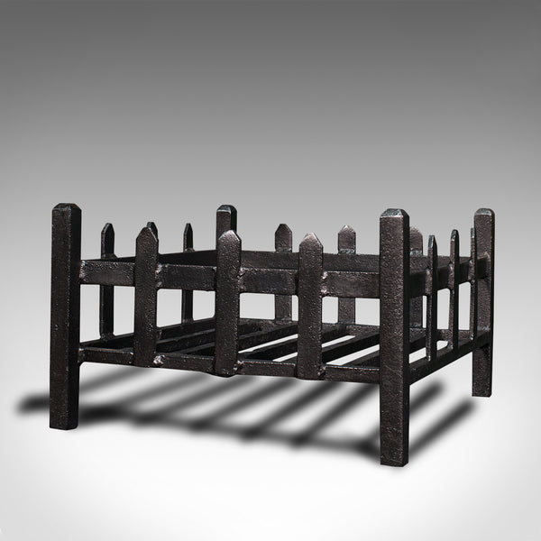 Antique Fireplace Grate, English, Cast Iron, Fire Basket, Late Victorian, C.1900