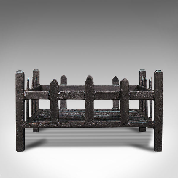 Antique Fireplace Grate, English, Cast Iron, Fire Basket, Late Victorian, C.1900