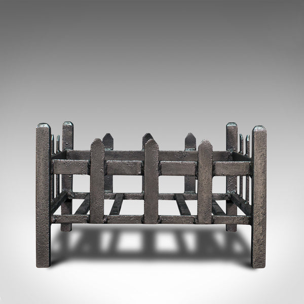 Antique Fireplace Grate, English, Cast Iron, Fire Basket, Late Victorian, C.1900