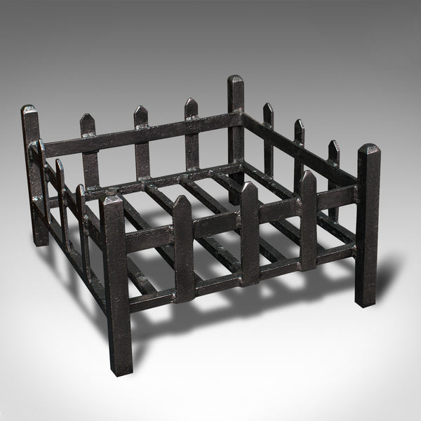 Antique Fireplace Grate, English, Cast Iron, Fire Basket, Late Victorian, C.1900