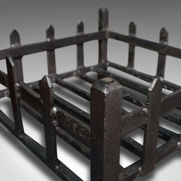 Antique Fireplace Grate, English, Cast Iron, Fire Basket, Late Victorian, C.1900