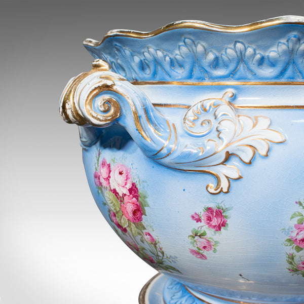 Antique Jardiniere On Stand, English, Ceramic, Decorative Planter, Victorian