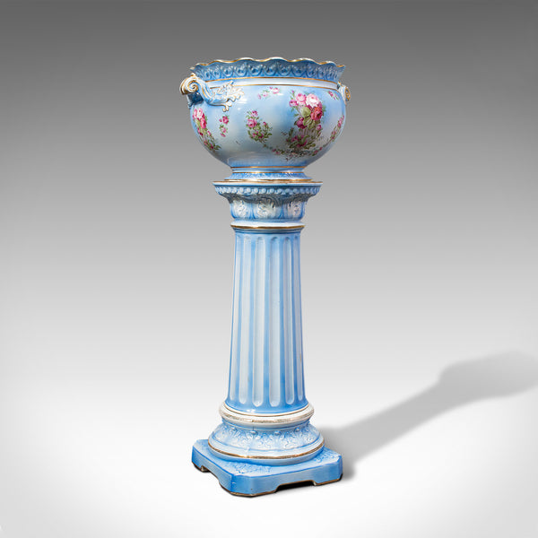 Antique Jardiniere On Stand, English, Ceramic, Decorative Planter, Victorian