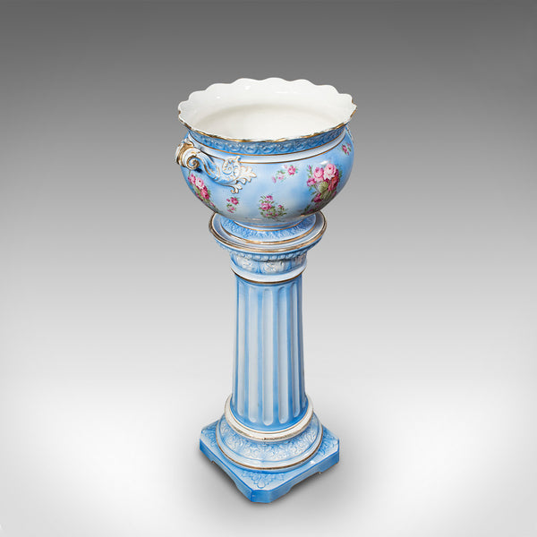 Antique Jardiniere On Stand, English, Ceramic, Decorative Planter, Victorian