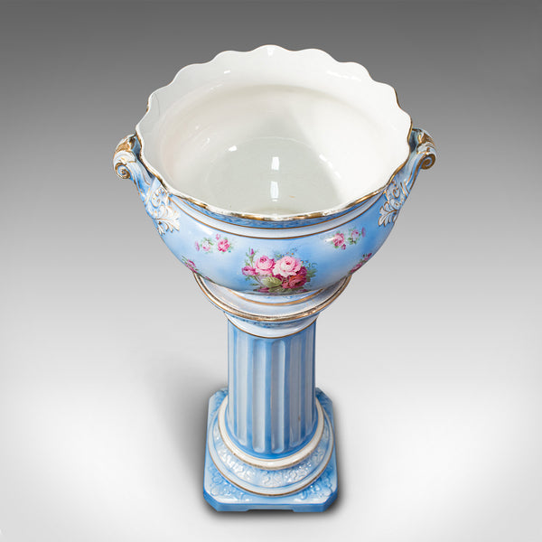 Antique Jardiniere On Stand, English, Ceramic, Decorative Planter, Victorian