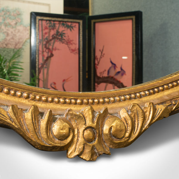 Antique Oval Decorative Mirror, Italian, Giltwood, Hall, Overmantle, Victorian