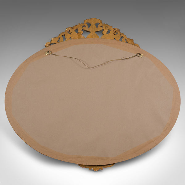 Antique Oval Decorative Mirror, Italian, Giltwood, Hall, Overmantle, Victorian