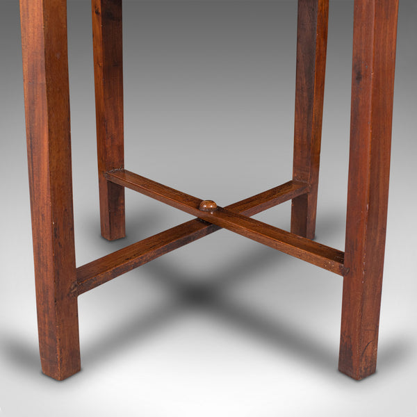 Vintage Circular Folding Table, Haitian, Mahogany, Coffee, Serving Tray, C.1930