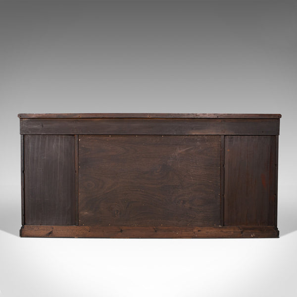 Large Antique Breakfront Sideboard, English, Mahogany, Flame, Cabinet, Victorian