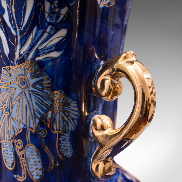Vintage Decorative Flower Vase, Oriental, Ceramic, Ornamental, Baluster, C.1980