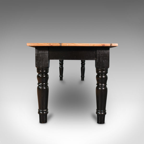 Large Antique Farmhouse Dining Table, English, Pine, Kitchen, Victorian, C.1900