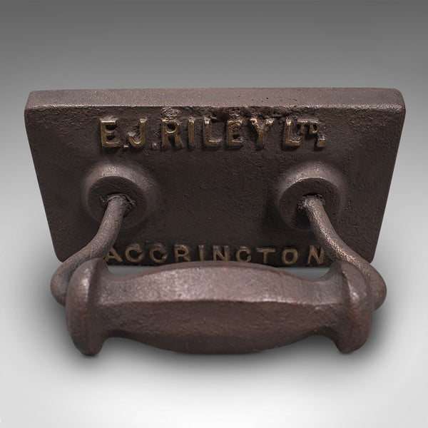 Antique Billiard Table Iron, English, Snooker, Door Stop, EJ Riley, Circa 1920