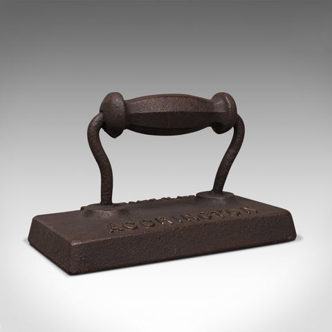 Antique Billiard Table Iron, English, Snooker, Door Stop, EJ Riley, Circa 1920