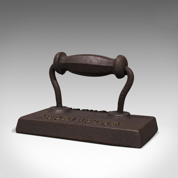 Antique Billiard Table Iron, English, Snooker, Door Stop, EJ Riley, Circa 1920