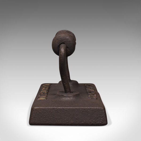 Antique Billiard Table Iron, English, Snooker, Door Stop, EJ Riley, Circa 1920
