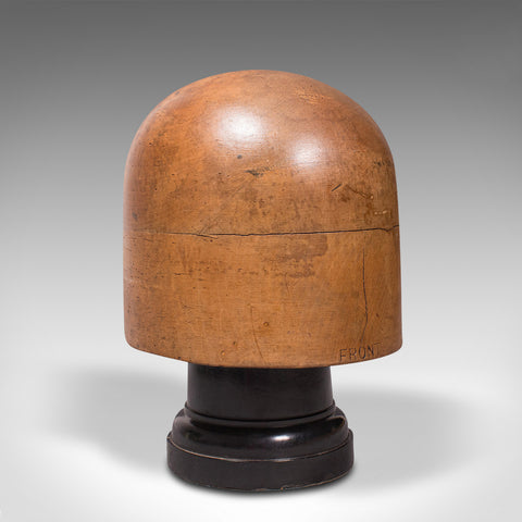 Antique Milliner's Hat Block, English, Beech, Shop Display Stand, Edwardian