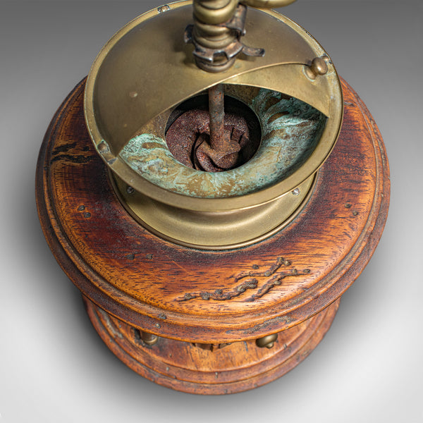 Vintage Manual Coffee Grinder, Continental, Fruitwood, Rotary Mill, Circa 1940