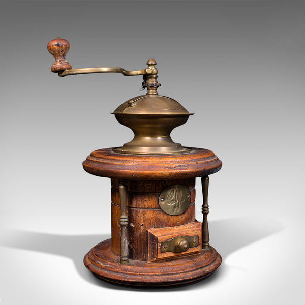Vintage Manual Coffee Grinder, Continental, Fruitwood, Rotary Mill, Circa 1940