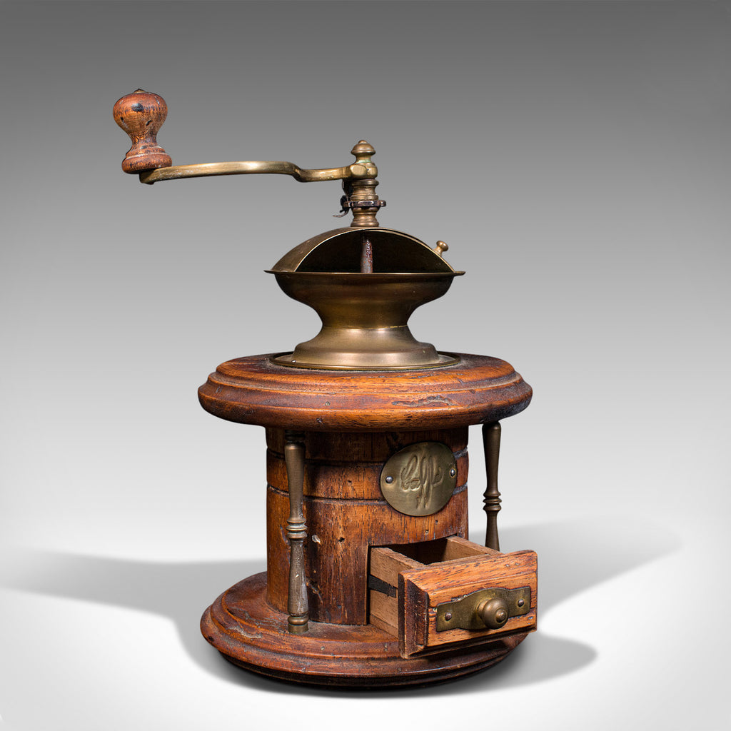 Vintage Manual Coffee Grinder Continental Fruitwood Rotary Mill Circa 1940