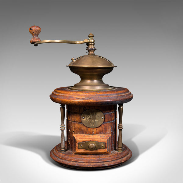 Vintage Manual Coffee Grinder, Continental, Fruitwood, Rotary Mill, Circa 1940