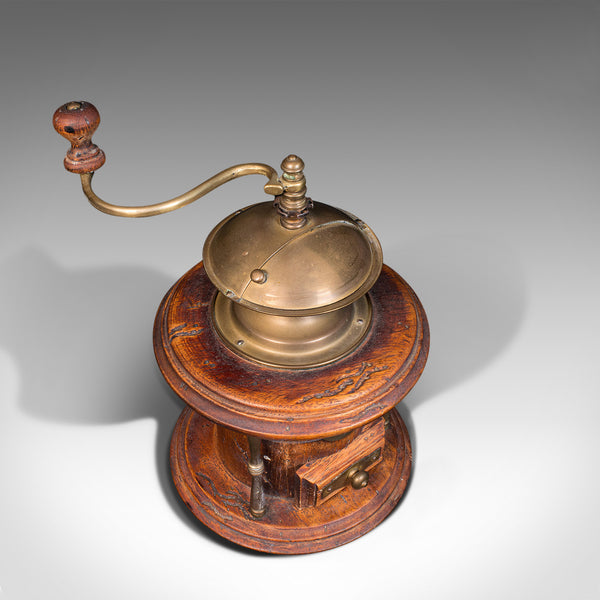 Vintage Manual Coffee Grinder, Continental, Fruitwood, Rotary Mill, Circa 1940