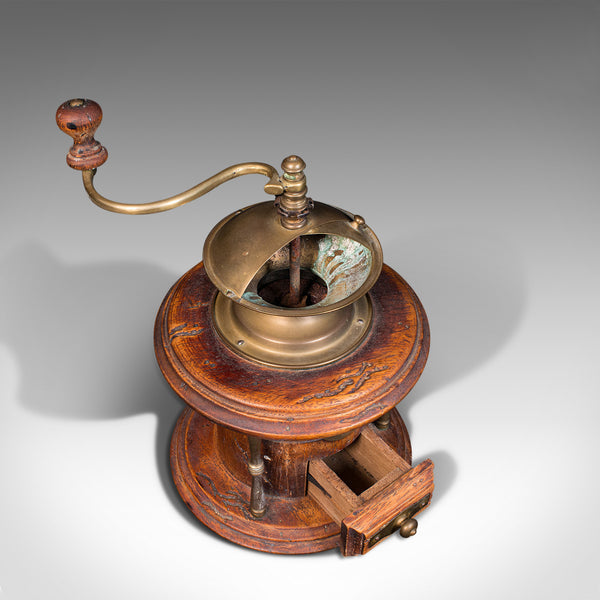 Vintage Manual Coffee Grinder, Continental, Fruitwood, Rotary Mill, Circa 1940