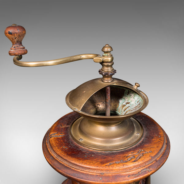 Vintage Manual Coffee Grinder, Continental, Fruitwood, Rotary Mill, Circa 1940