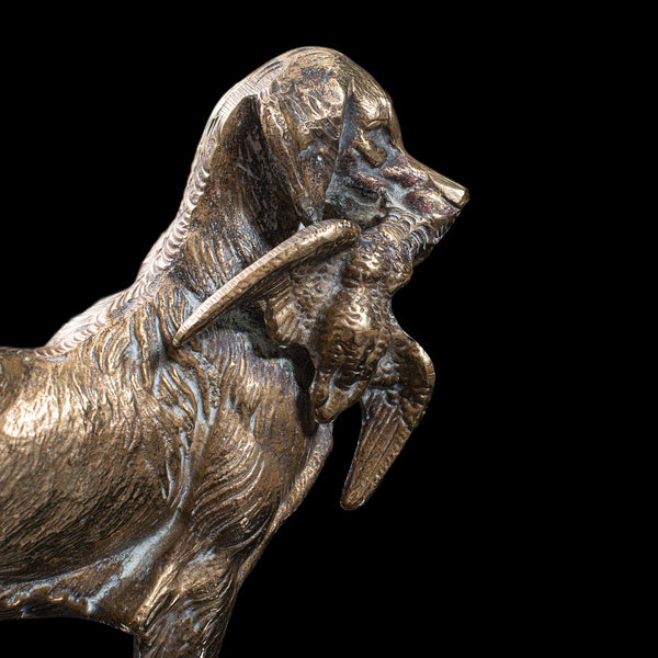Antique Retriever Statue, English, Brass, Decorative, Dog Ornament, Victorian