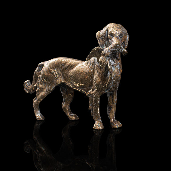 Antique Retriever Statue, English, Brass, Decorative, Dog Ornament, Victorian