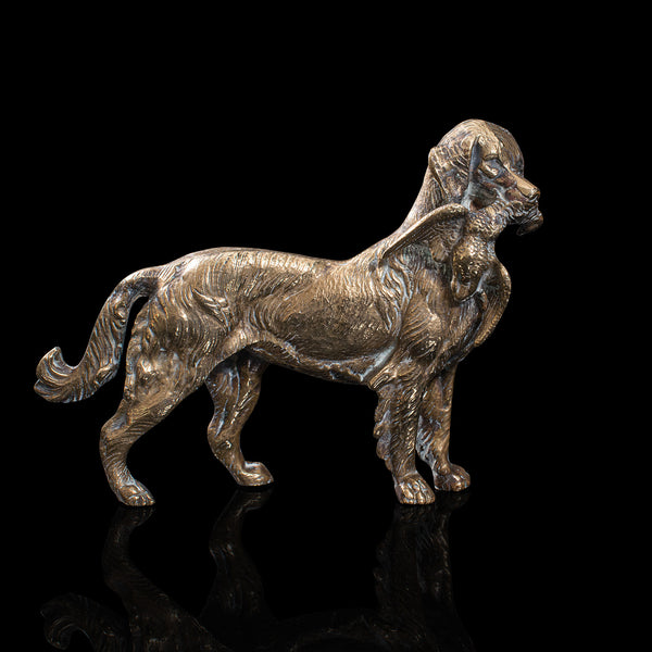 Antique Retriever Statue, English, Brass, Decorative, Dog Ornament, Victorian