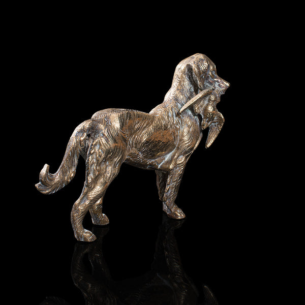 Antique Retriever Statue, English, Brass, Decorative, Dog Ornament, Victorian
