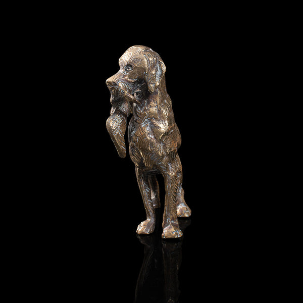 Antique Retriever Statue, English, Brass, Decorative, Dog Ornament, Victorian