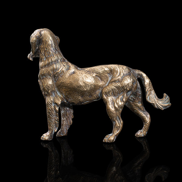 Antique Retriever Statue, English, Brass, Decorative, Dog Ornament, Victorian
