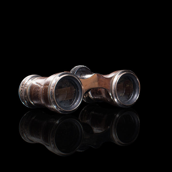 Pair of Antique Opera Glasses, English, Leather, Theatre Binocular, Edwardian