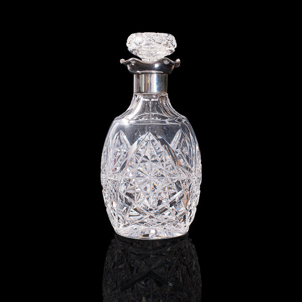 Vintage Drink Decanter, German, Cut Glass, Whiskey, Liquor Vessel, Circa 1970