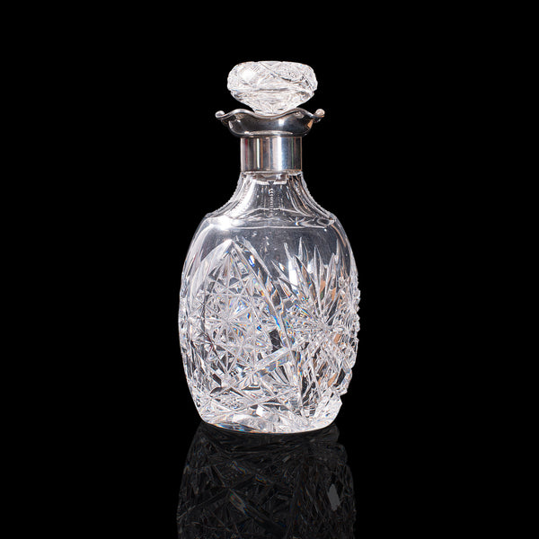 Vintage Drink Decanter, German, Cut Glass, Whiskey, Liquor Vessel, Circa 1970