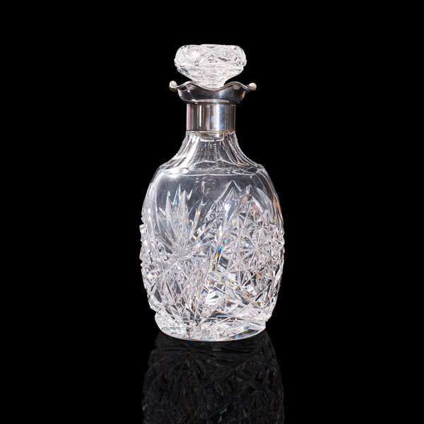 Vintage Drink Decanter, German, Cut Glass, Whiskey, Liquor Vessel, Circa 1970