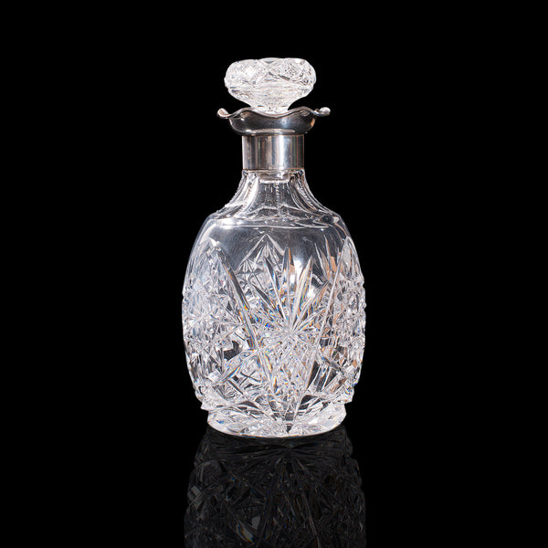 Vintage Drink Decanter, German, Cut Glass, Whiskey, Liquor Vessel, Circa 1970