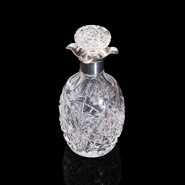 Vintage Drink Decanter, German, Cut Glass, Whiskey, Liquor Vessel, Circa 1970