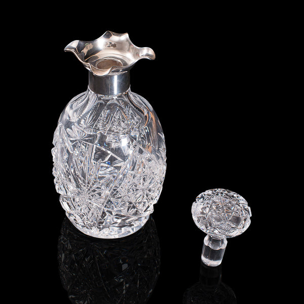 Vintage Drink Decanter, German, Cut Glass, Whiskey, Liquor Vessel, Circa 1970