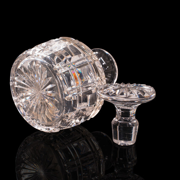 Pair, Antique Sherry Decanters, English, Glass, Spirit, Liquor Flask, Edwardian
