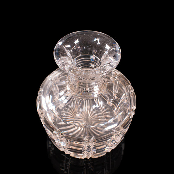 Pair, Antique Sherry Decanters, English, Glass, Spirit, Liquor Flask, Edwardian