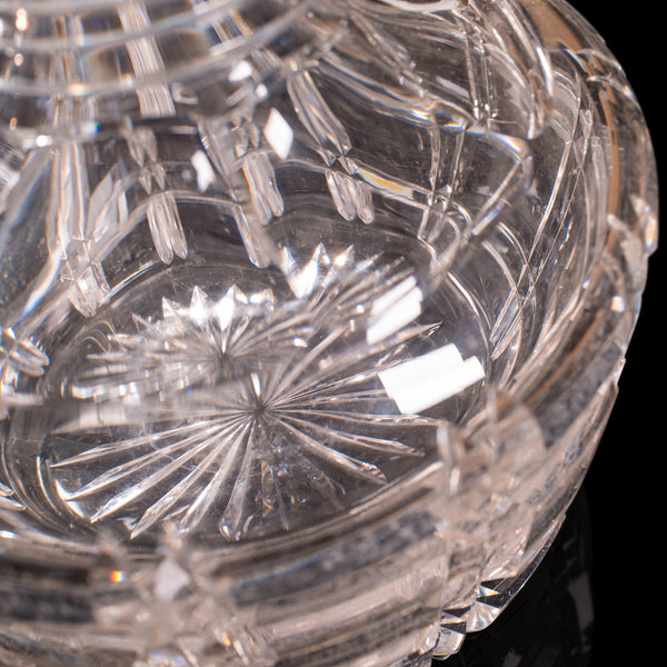 Pair, Antique Sherry Decanters, English, Glass, Spirit, Liquor Flask, Edwardian