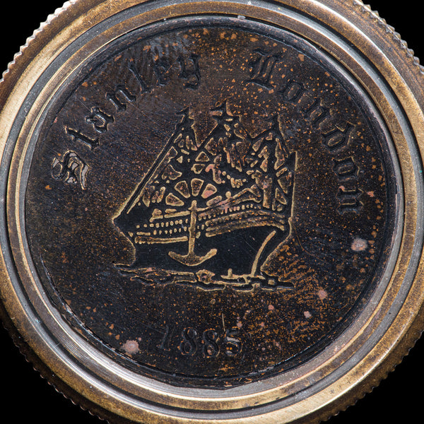 Vintage Pocket Compass, English, Brass, Navigation Instrument, Late 20th Century