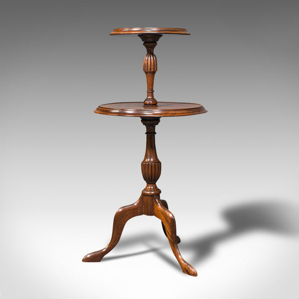 Antique Two Tier Table, English, Mahogany, Afternoon Tea, Cake Stand, Edwardian