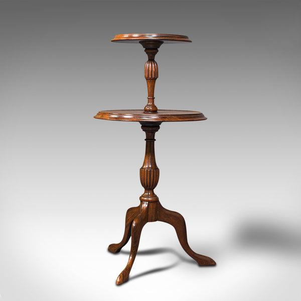 Antique Two Tier Table, English, Mahogany, Afternoon Tea, Cake Stand, Edwardian
