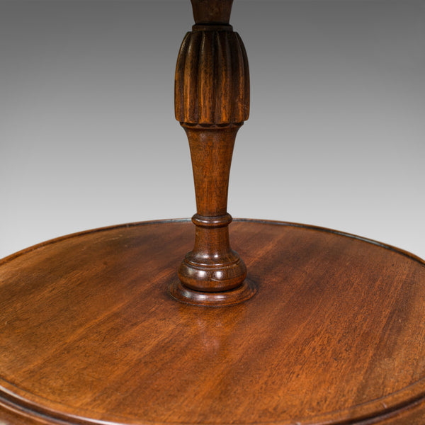 Antique Two Tier Table, English, Mahogany, Afternoon Tea, Cake Stand, Edwardian